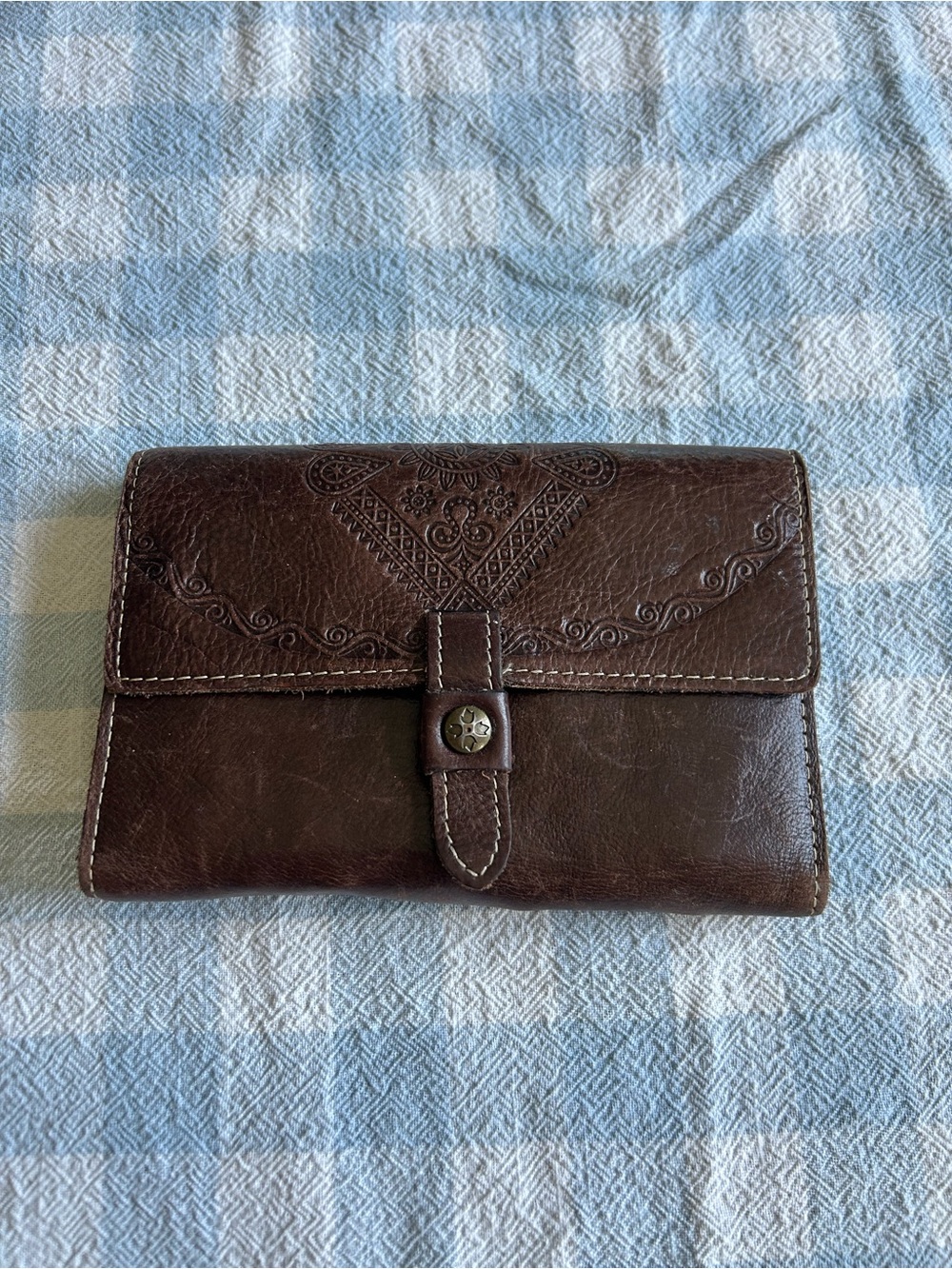 Patricia Nash Brown Embossed Leather Wallet